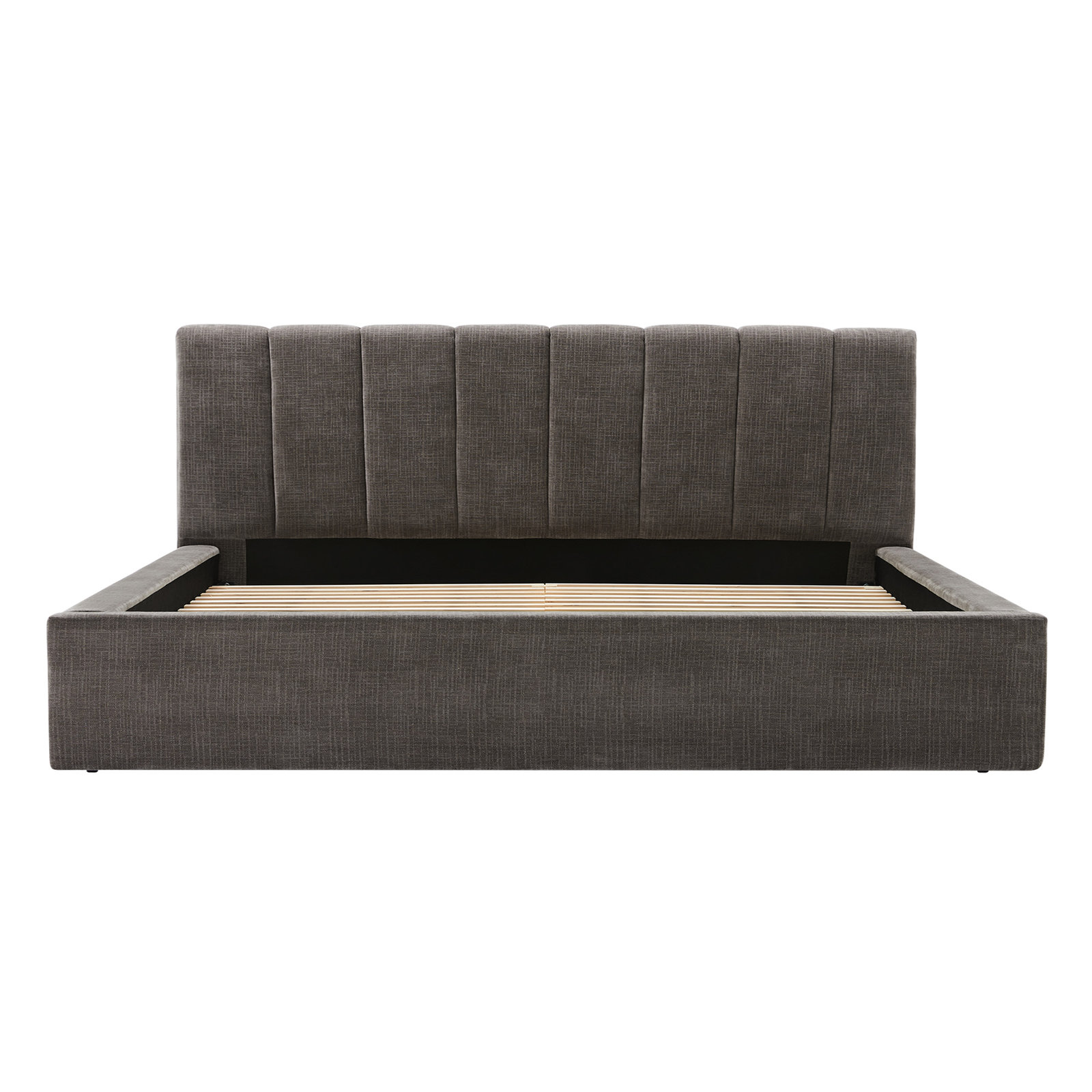 Delmar Linen Upholstered Bed, King, Selene Stone