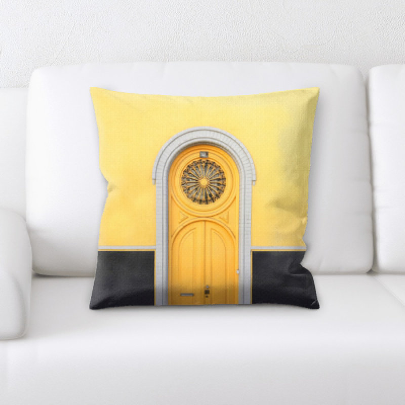 Coussin de porte jaune