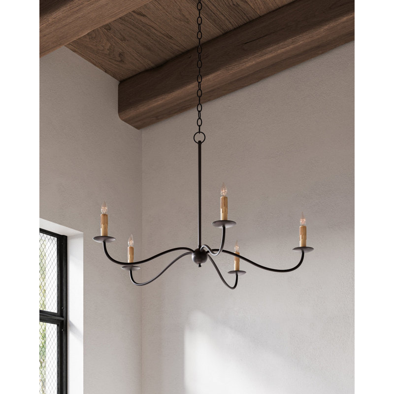 Saxon 5 - Light Wrought Iron Chandelier