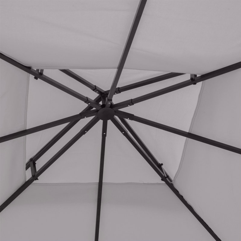 Outsunny 9.8' X 9.8' Gazebo Replacement Canopy, 2-Tier Top UV Cover For 9.84' X 9.84' Outdoor Gazebo Models 01-0153 & 100100-076, Light Gray (TOP ONLY)