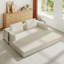 Canapé-lit convertible avec coussin cylindrique - Coussin en velours côtelé avec cadre de forme fixe pour salon, chambre à coucher, salon, studio-beige-96052647
