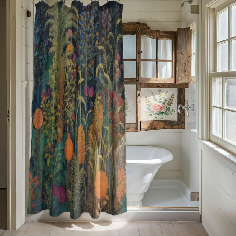 Rideau de douche Floral, H 74 po x l 71 po