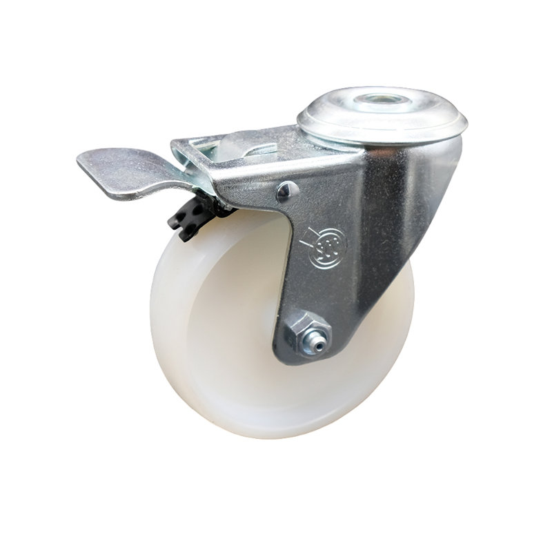 Nylon Bolt Hole Caster with Total Lock Brake