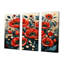 Coquelicots rouges dans la prairie - Illustration rétro - ensemble d'art mural coquelicots-108309708-108309709