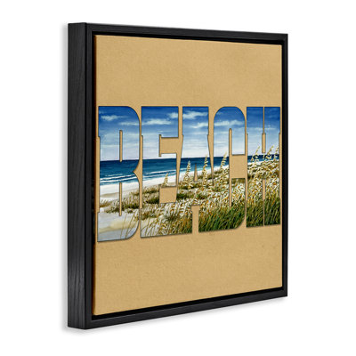 «Grassy Beach View Letters», art mural encadré par Art Brands, LLC.