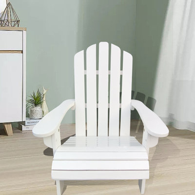 Chaise d'extérieur blanche d'intérieur - et confortable, siège large, accoudoir, facile à construire, capacité de poids de 110 lb en bois massif confortable pour patio, porche, terrasse, jardin, bord de piscine, assemblage,