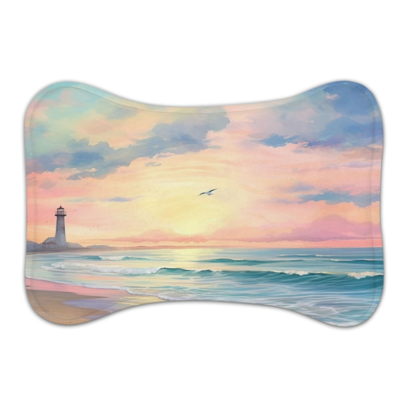 Coastal Beacon - 1 Piece Bone Shape Feeding Mat, XL (18")
