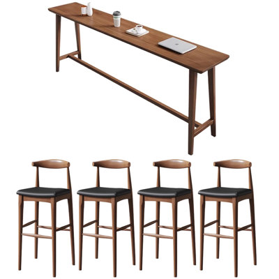 Household solid wood bar counter tables and chairs