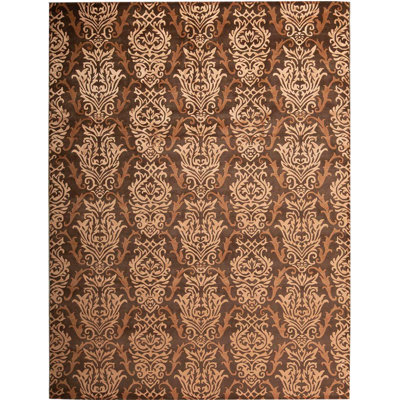 Tapis brun de haute qualité noué à la main