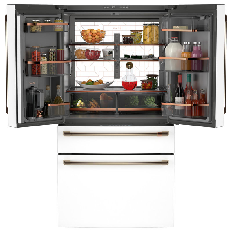 Matte White Smart French Door Refrigerator with Ice Maker