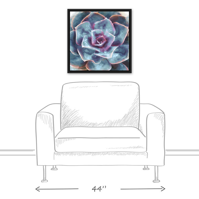 «Mauve et bleu sarcelle», reproduction d'art sur toile encadrée, H 21,75 po x l 21,75 po x P 1,75 po
