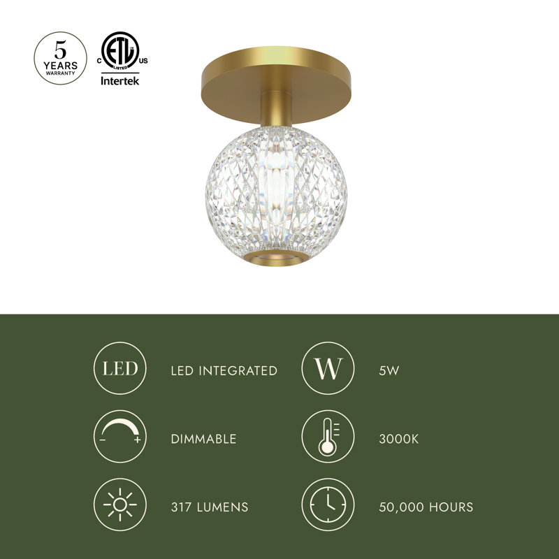 Marni 1 - Light LED Flush Mount, Polished Nickel