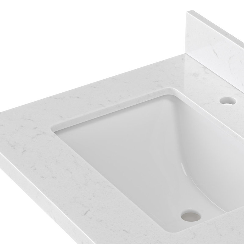 Meuble-lavabo simple 36 po avec plateau Grevera, Chêne brun, Rectangular, Left