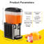 Distributeur de boissons commercial unique de 4,8 gallons, 150 W, mélangeur à contrôle de thermostat, refroidisseur à boissons pour café-restaurant, noir