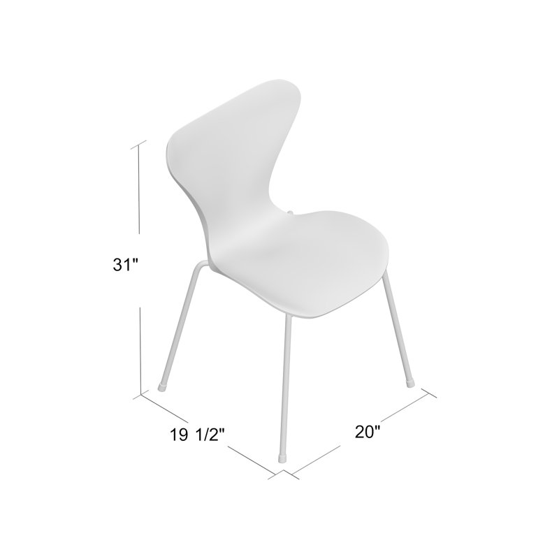 Nowell 18'' H Stacking Side Chair, Black