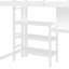 Lit mezzanine simple en bois avec tablettes, bureau et tableau d'écriture-1850429008