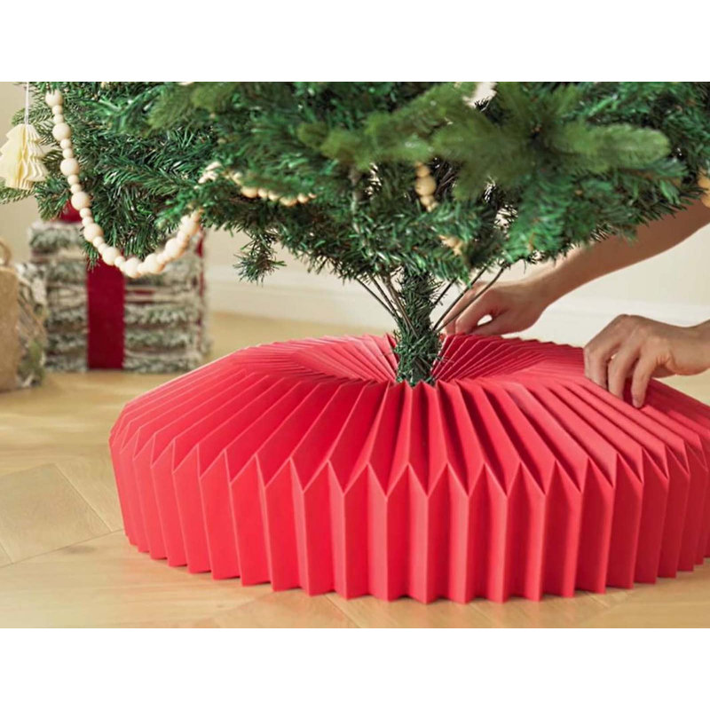 Couvre-col en forme de nid d'abeilles en papier, jupe de base élégante pour arbres artificiels de 6 à 9 pi, couleur 26 po