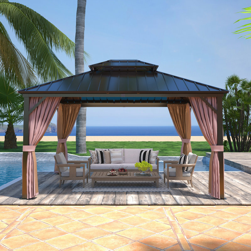 14 pi. L 12 pi. D Pavillon de jardin en acier