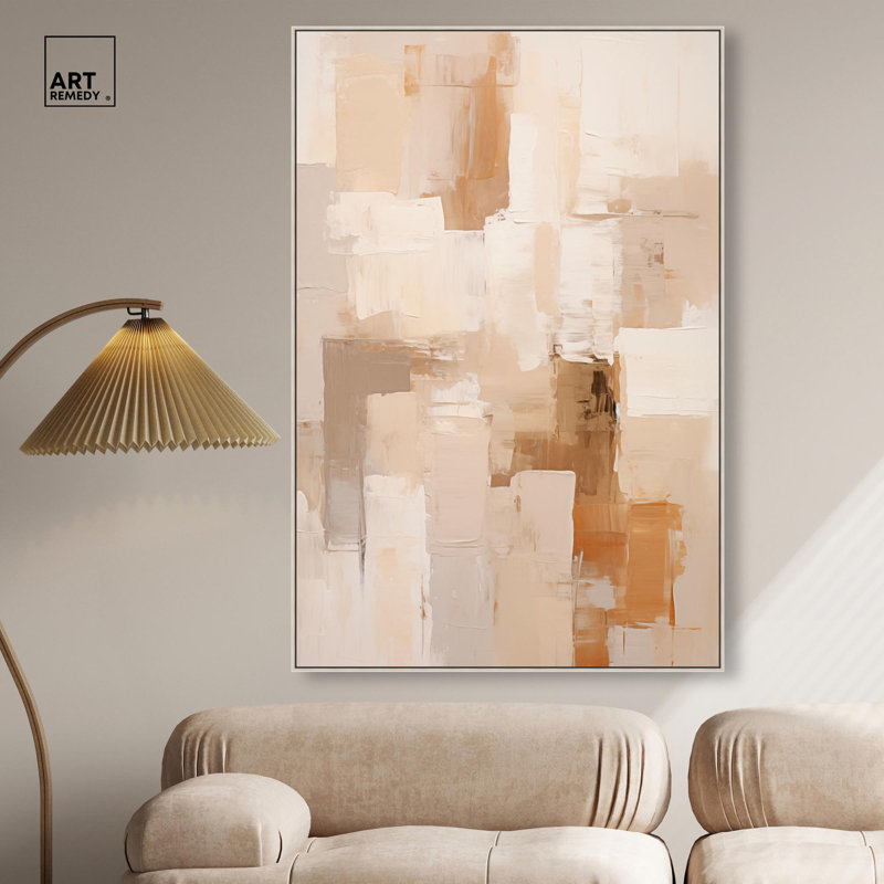 «Sandstone Hush», toile tendue par Art Remedy, H 46 po x l 31 po, Cadre flottant, Argent