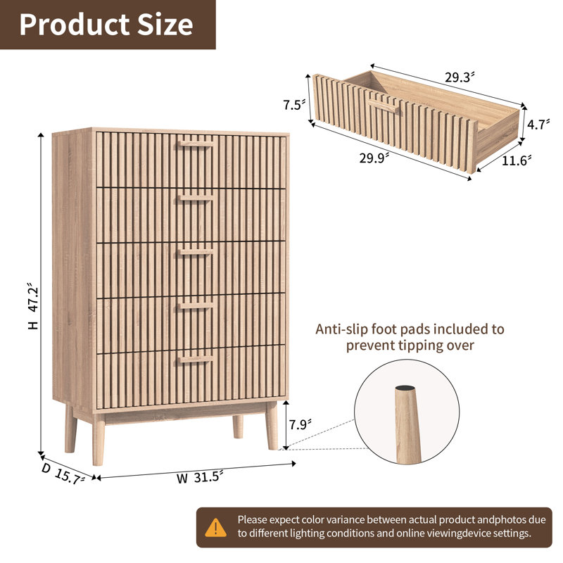 Commode double l 31,5 po, Bois
