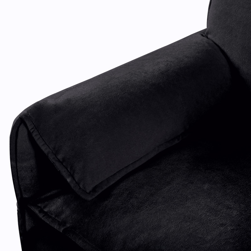 Fauteuil d'appoint surdimensionné en chenille surdimensionné, Chenille noir, 1