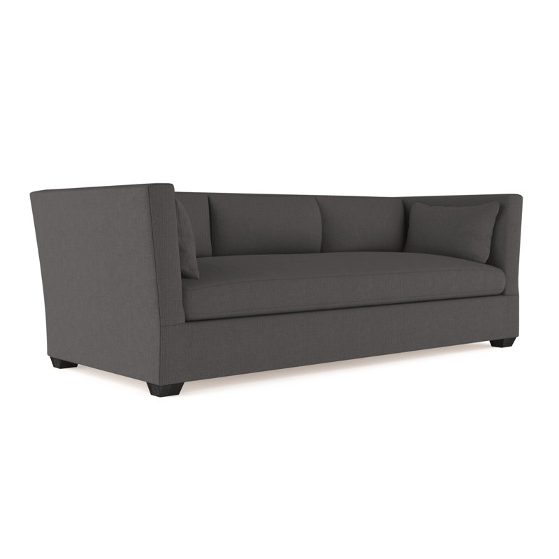Canapé Rivington, Lin graphite carré, H 31 po x l 96 po x P 37 po, Ébène