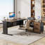 63" L-Shaped Executive Desk With File Cabinet-1817354912