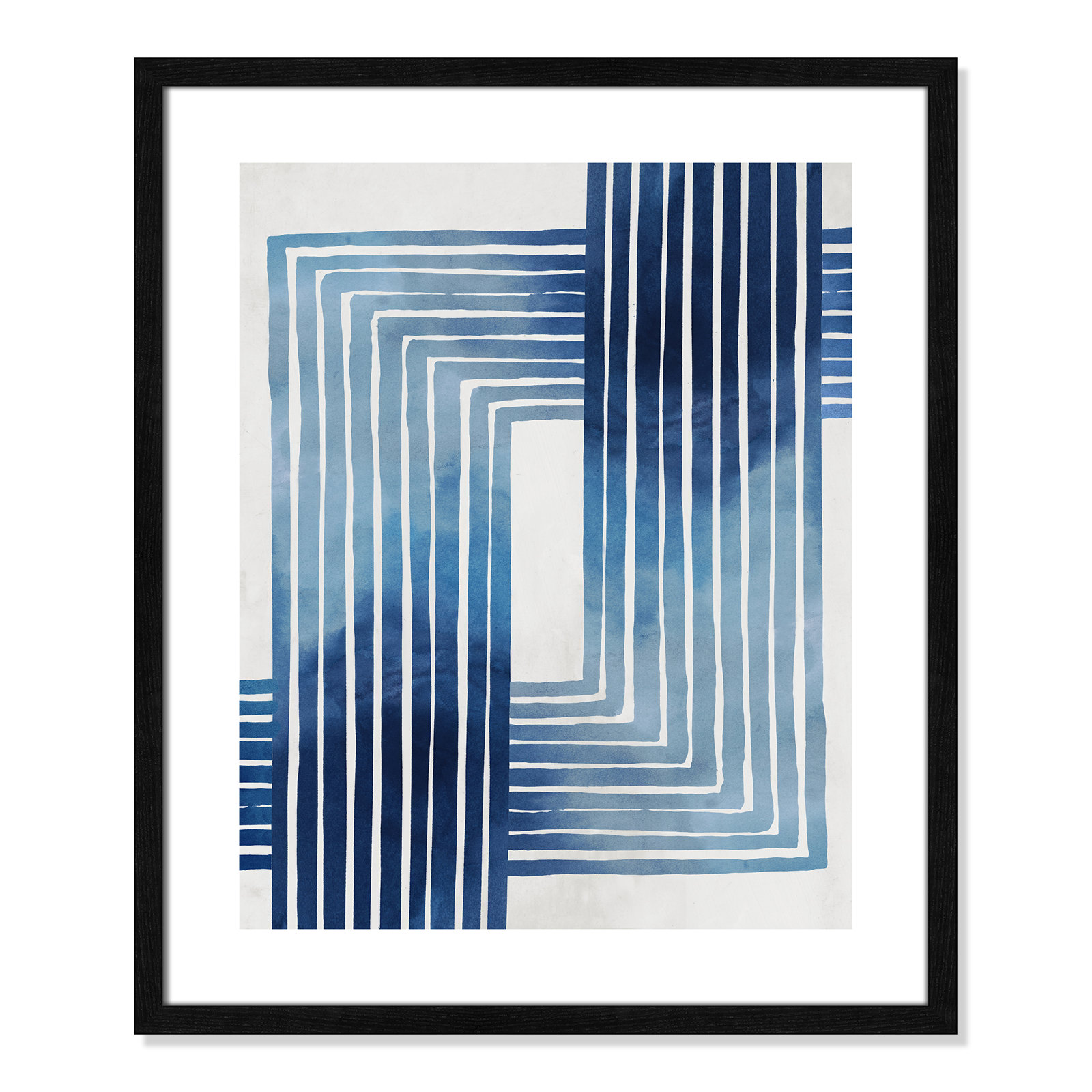 Lanny "In Unison" Painting by Eva Watts, 25.5" H x 21.5" W x 0.75" D, Black Wood Framed Paper