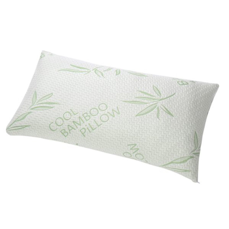 Queen White Bamboo Memory Foam Cooling Pillow