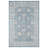 4' X 6' Blue And Ivory Floral Area Rug With UV Protection