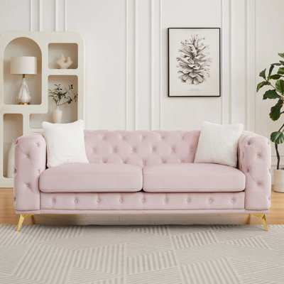 Luxury Velvet Sofa With 2 Pillows