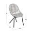 Chaise en métal noir avec coussins en similicuir gris clair - ensemble de 2