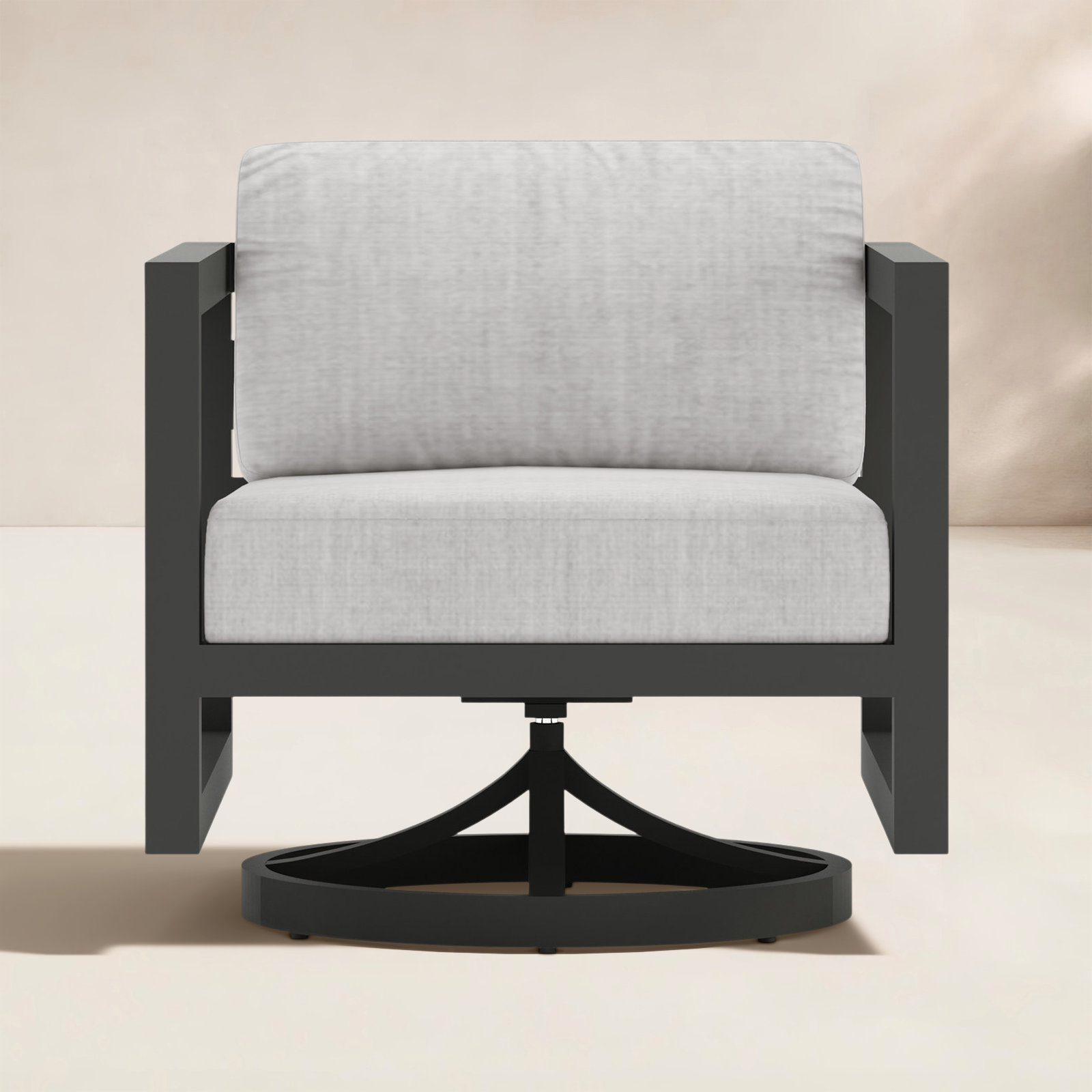Yarieli Outdoor Chair with Sunbrella® Cushions, Slate, Cast Silver Sunbrella®