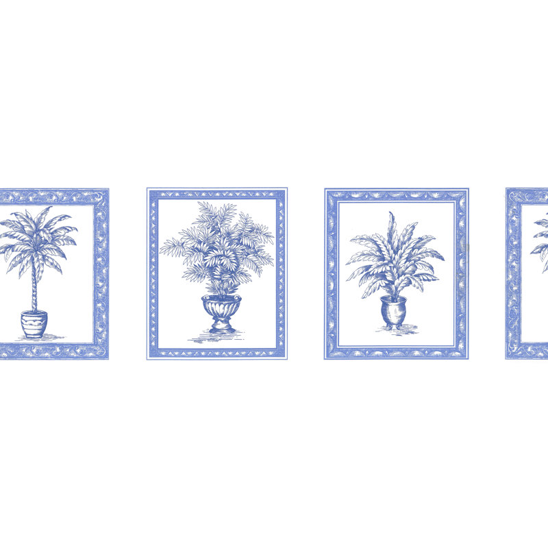 Bordure de papier peint à fleurs stylisées 15 pi l 15 po x l 7 po Dolcie