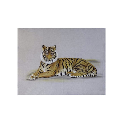 Tiger - A Pride | Acrylic And Dies Colors On Cotton Fabric