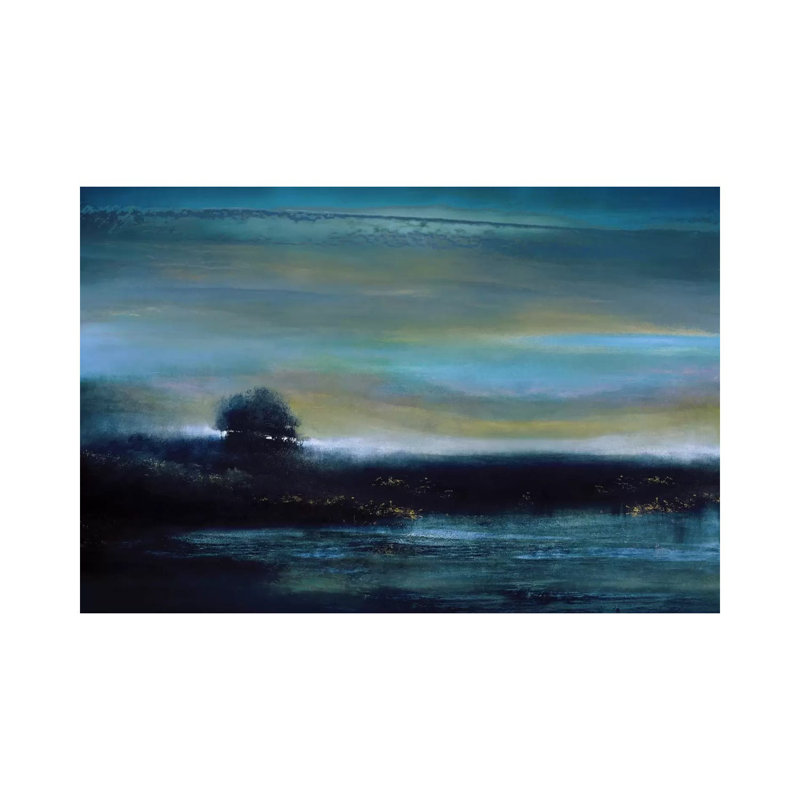 Indigo Evening 1 Piece Wall Art on Canvas, 30.48 cm H x 45.72 cm W, Wrapped Canvas