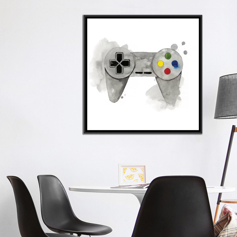« Gamer III » par Grace Popp-impression d’art graphique, Pas de tapis, H 37 po x l 37 po x P 1,5 po, Toile avec cadre noir