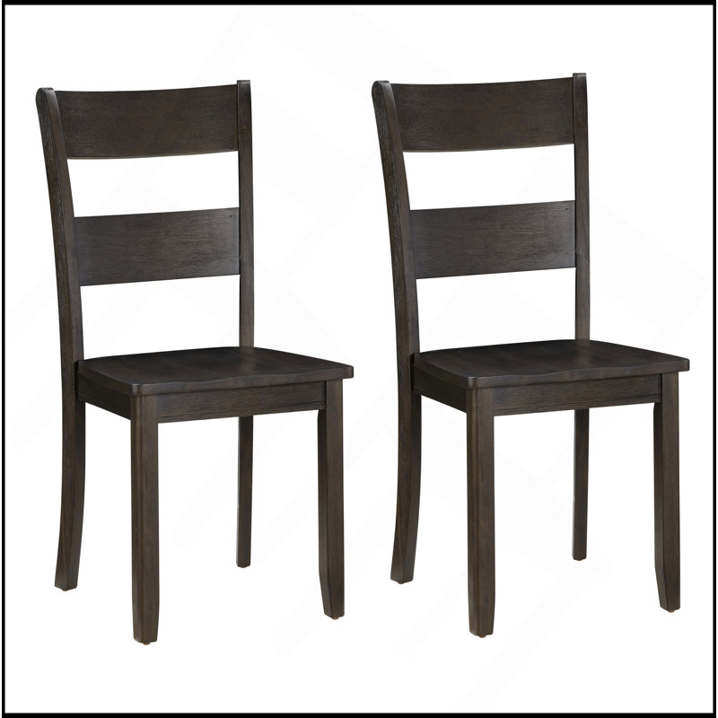 Ensemble de 2 chaises d'appoint à dossier en noyer vieilli
