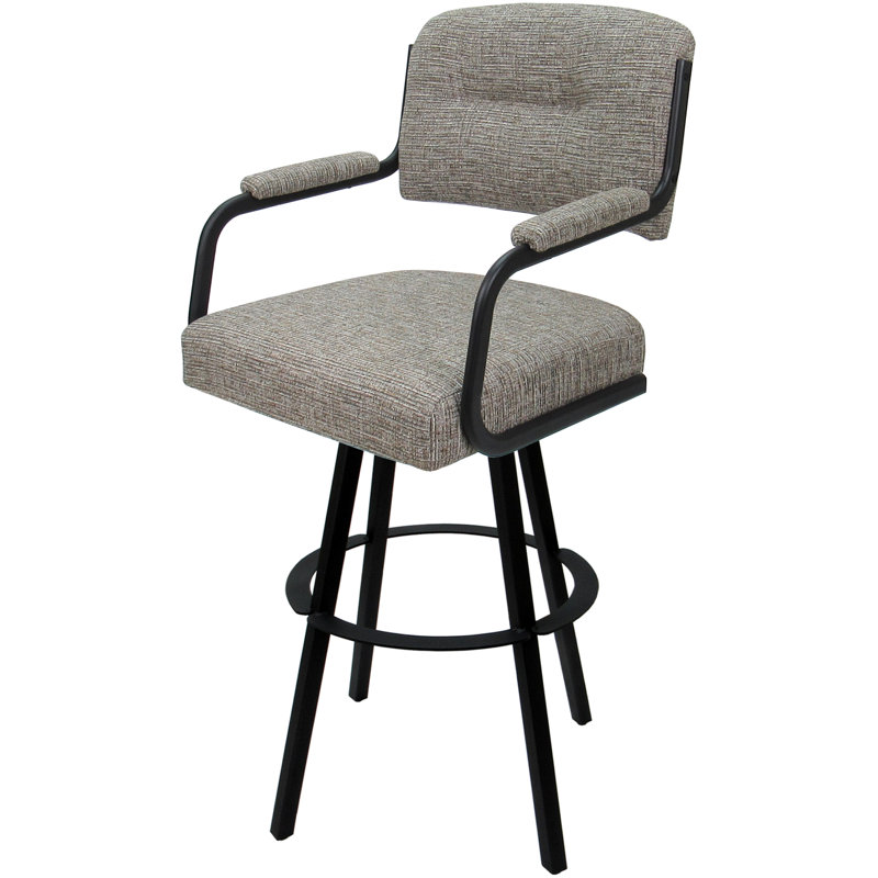 Tabouret de bar pivotant en métal 30 po sur base Warren, Beige, Jet J brun clair