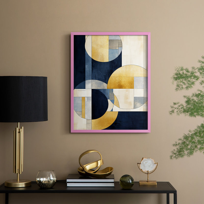 ABSTRACT Series DLIX Framed Print - Solid Wood, Pink, 15" H x 12" W