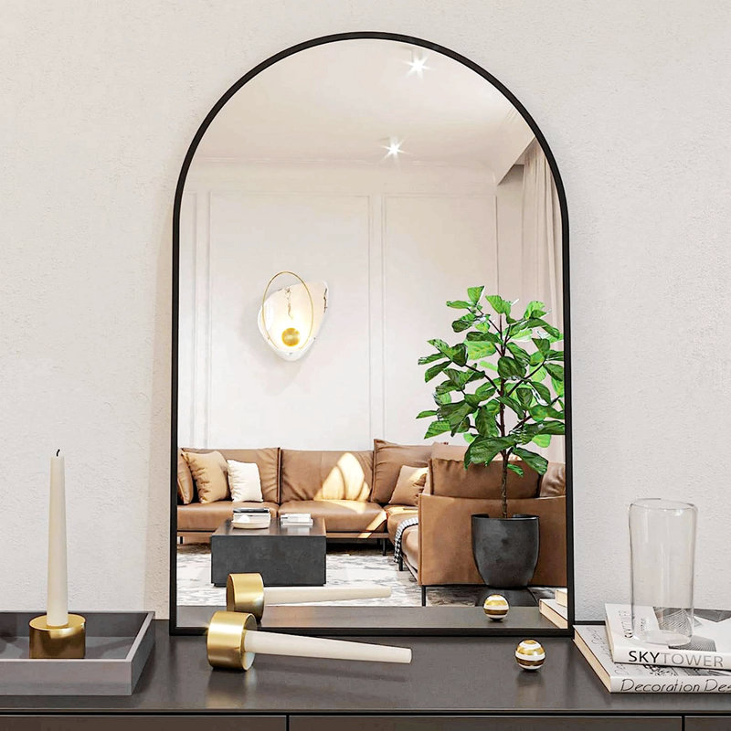 Miroir mural pour salle de bain Norby, Noir, 36 po x 24 po