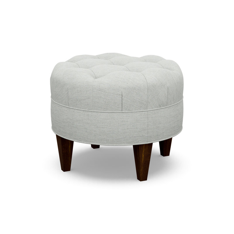 Round Tufted Ottoman, 7064-88, Walnut