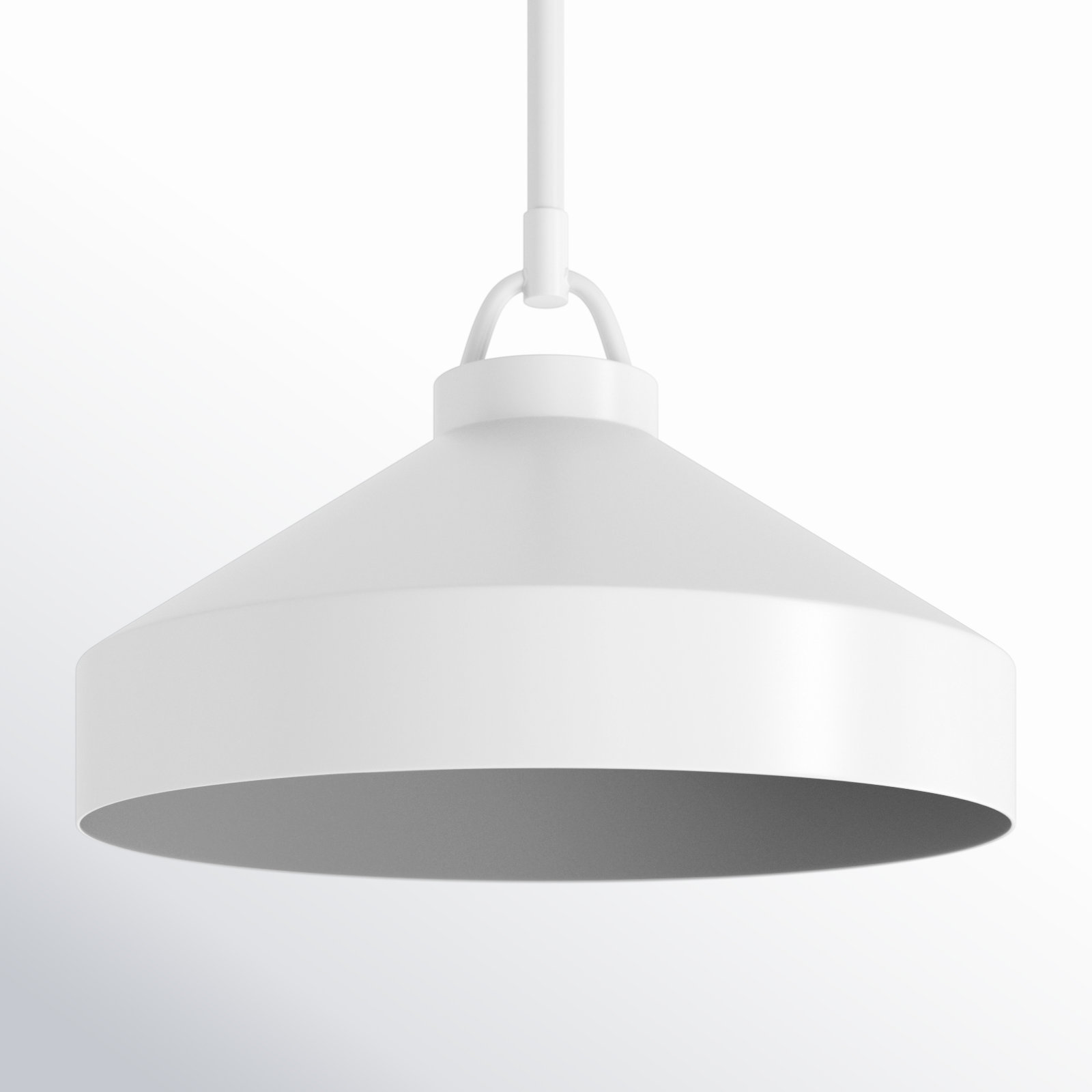 Orion Single Light Glass Dimmable Pendant, White, 49.25" H x 16" W x 16" D