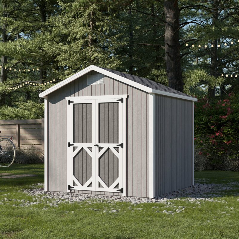 Classic Gable Outdoor Wood Storage Shed, 8' x 8', Yes
