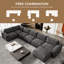Canapé modulaire en chenille Boneless-1623630245