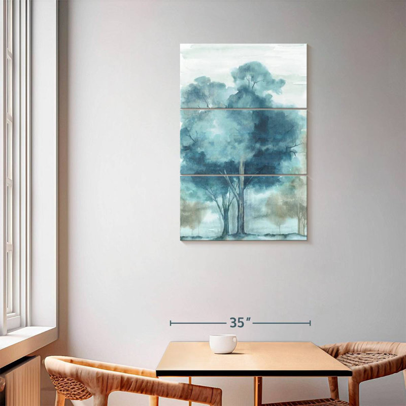 Harnek, chanson des arbres version indigo, H 57 po x l 36 po