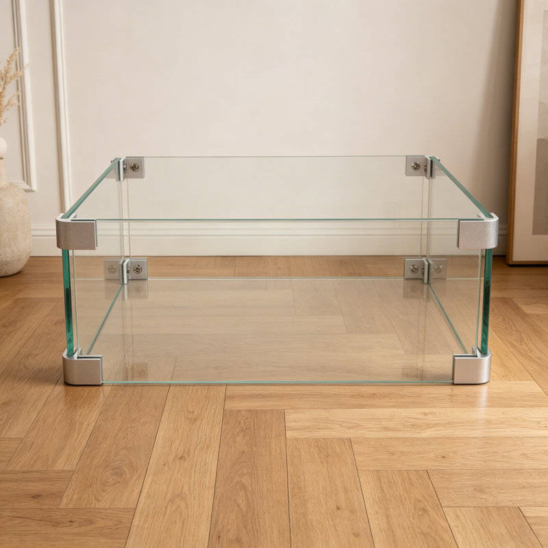 Glass Wind Gurad Square Glass Windshield For Square Fire Table