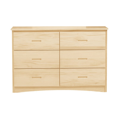Transitional 6-Drawers Dresser Natural Pine Finish Wooden Bedroom Furniture 1Pc Storage Cabinet (Includes Dresser Only Not Mirror)