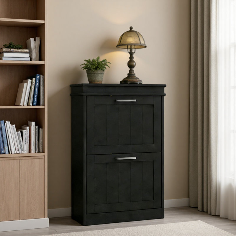 Rangement de couloir, armoire à chaussures, Noir