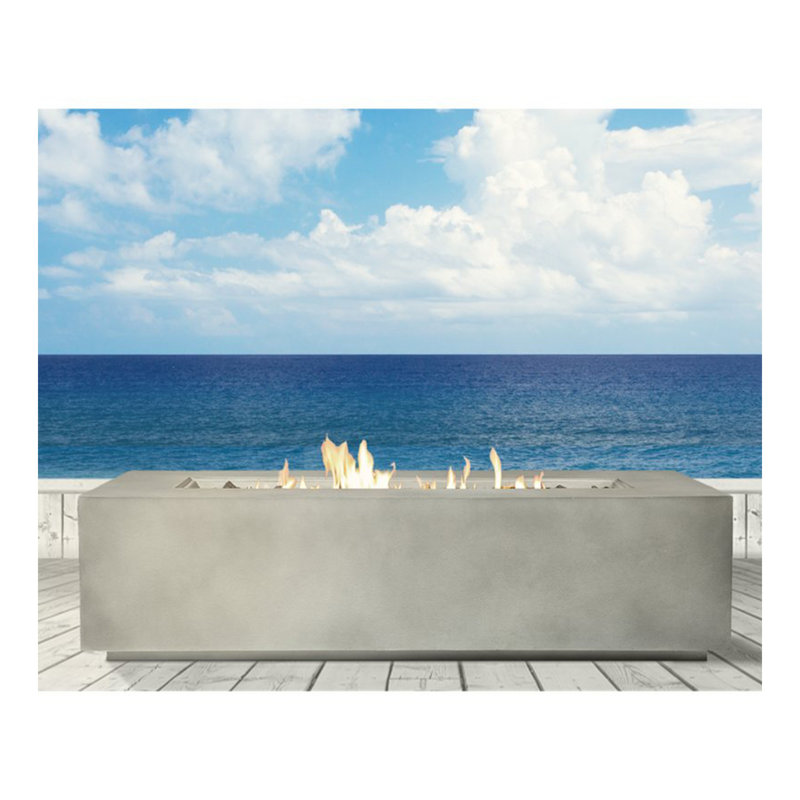 Concrete Propane Outdoor Fire Pit Table, Cream White
